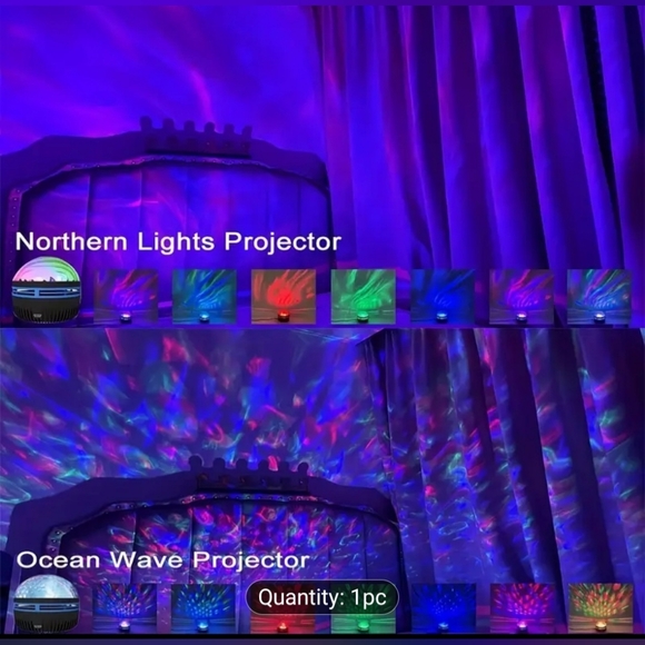 LED Starry Projection Light - 7 Color Patterns with Remote Control & USB - Picture 3 of 8